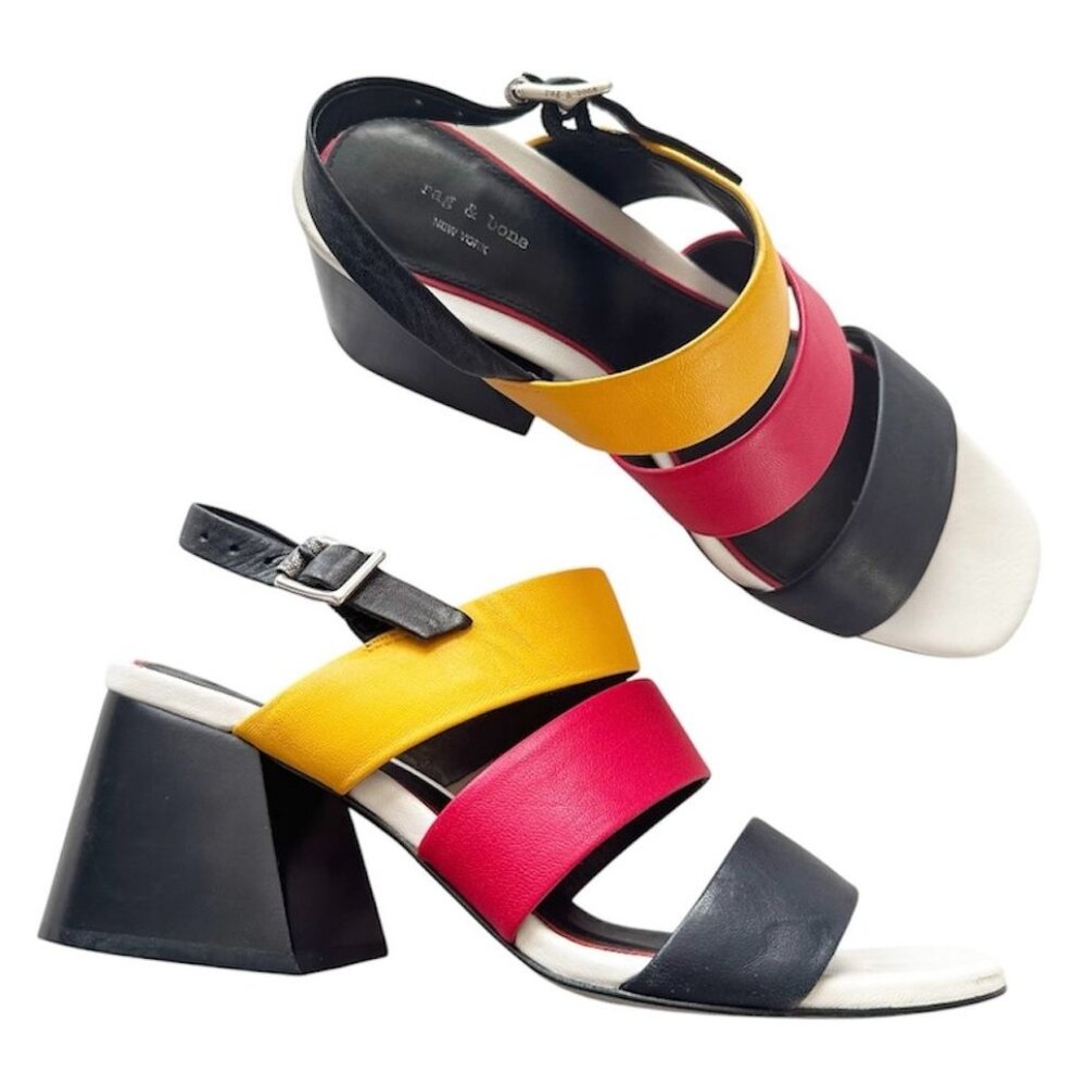 Rag & Bone Reese Block Heel Sandals In Color Multi - image 2